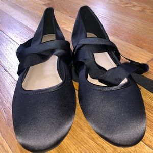 NWOT ASOS ballet flats with ankle ribbons